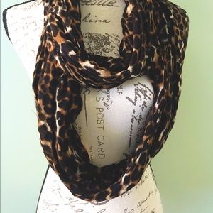 Express leopard double wrap scarf